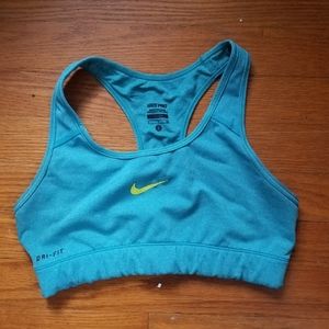 Blue Nike pro sports bra